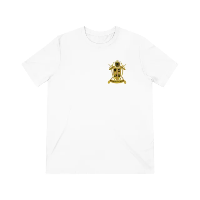 White triblend Cash-Neill 2024 family reunion t-shirt with gold crest